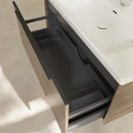 Тумба под раковину Villeroy & Boch Subway 3.0 97,3х42,9 см ДСП/алюминий дуб аризона/черный вулкан C56901VH