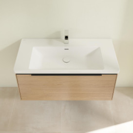 Тумба під раковину Villeroy & Boch Subway 3.0 97,3х42,9 см ДСП/алюміній дуб північний/чорний вулкан C56901VJ