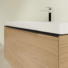 Тумба під раковину Villeroy & Boch Subway 3.0 97,3х42,9 см ДСП/алюміній дуб північний/чорний вулкан C56901VJ