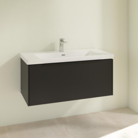 Тумба під раковину Villeroy & Boch Subway 3.0 97,3х42,9 см ДСП/алюміній чорний вулкан/чорний вулкан C56901VL