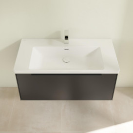 Тумба під раковину Villeroy & Boch Subway 3.0 97,3х42,9 см ДСП/алюміній чорний вулкан/чорний вулкан C56901VL