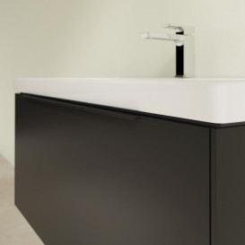 Тумба під раковину Villeroy & Boch Subway 3.0 97,3х42,9 см ДСП/алюміній чорний вулкан/чорний вулкан C56901VL