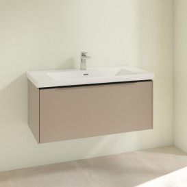 Тумба под раковину Villeroy & Boch Subway 3.0 97,3х42,9 см ДСП/алюминий тауп/черный вулкан C56901VM