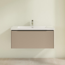 Тумба под раковину Villeroy & Boch Subway 3.0 97,3х42,9 см ДСП/алюминий тауп/черный вулкан C56901VM