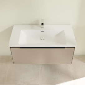 Тумба под раковину Villeroy & Boch Subway 3.0 97,3х42,9 см ДСП/алюминий тауп/черный вулкан C56901VM