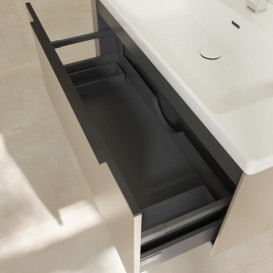 Тумба под раковину Villeroy & Boch Subway 3.0 97,3х42,9 см ДСП/алюминий тауп/черный вулкан C56901VM