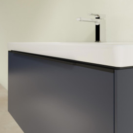 Тумба под раковину Villeroy & Boch Subway 3.0 97,3х42,9 см ДСП/алюминий морской синий/черный вулкан C56901VQ