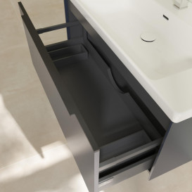 Тумба под раковину Villeroy & Boch Subway 3.0 97,3х42,9 см ДСП/алюминий морской синий/черный вулкан C56901VQ