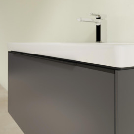 Тумба под раковину Villeroy & Boch Subway 3.0 97,3х42,9 см ДСП/алюминий графит/черный вулкан C56901VR