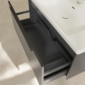 Тумба под раковину Villeroy & Boch Subway 3.0 97,3х42,9 см ДСП/алюминий графит/черный вулкан C56901VR