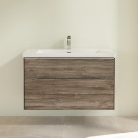 Тумба под раковину Villeroy & Boch Subway 3.0 97,3х57,6 см ДСП/алюминий дуб каменный C57000RK