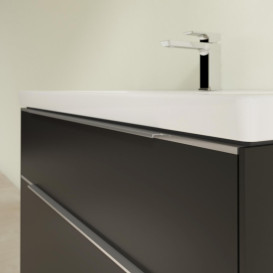 Тумба под раковину Villeroy & Boch Subway 3.0 97,3х57,6 см ДСП/алюминий черный вулкан C57000VL