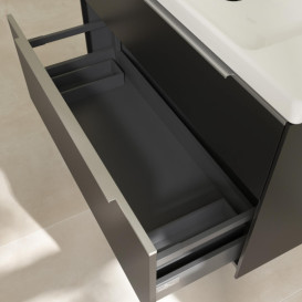 Тумба под раковину Villeroy & Boch Subway 3.0 97,3х57,6 см ДСП/алюминий черный вулкан C57000VL