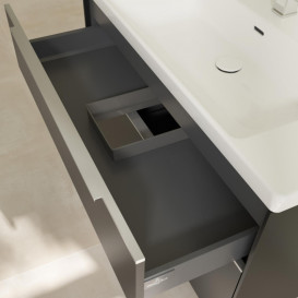 Тумба под раковину Villeroy & Boch Subway 3.0 97,3х57,6 см ДСП/алюминий черный вулкан C57000VL