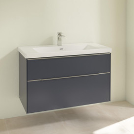 Тумба під раковину Villeroy & Boch Subway 3.0 97,3х57,6 см ДСП/алюміній морський синій C57000VQ