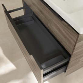 Тумба под раковину Villeroy & Boch Subway 3.0 97,3х57,6 см ДСП/алюминий дуб каменный/черный вулкан C57001RK