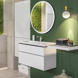 Тумба под раковину Villeroy & Boch Subway 3.0 97,3х57,6 см ДСП/алюминий белый бриллиант/черный вулкан C57001VE