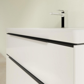 Тумба під раковину Villeroy & Boch Subway 3.0 97,3х57,6 см ДСП/алюміній білий діамант/чорний вулкан C57001VE