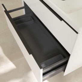 Тумба під раковину Villeroy & Boch Subway 3.0 97,3х57,6 см ДСП/алюміній білий діамант/чорний вулкан C57001VE