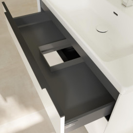 Тумба під раковину Villeroy & Boch Subway 3.0 97,3х57,6 см ДСП/алюміній білий діамант/чорний вулкан C57001VE