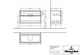 Тумба під раковину Villeroy & Boch Subway 3.0 97,3х57,6 см ДСП/алюміній дуб аризона/чорний вулкан C57001VH