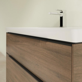 Тумба під раковину Villeroy & Boch Subway 3.0 97,3х57,6 см ДСП/алюміній дуб аризона/чорний вулкан C57001VH