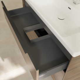 Тумба під раковину Villeroy & Boch Subway 3.0 97,3х57,6 см ДСП/алюміній дуб аризона/чорний вулкан C57001VH