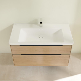 Тумба під раковину Villeroy & Boch Subway 3.0 97,3х57,6 см ДСП/алюміній дуб північний/чорний вулкан C57001VJ