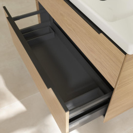 Тумба під раковину Villeroy & Boch Subway 3.0 97,3х57,6 см ДСП/алюміній дуб північний/чорний вулкан C57001VJ