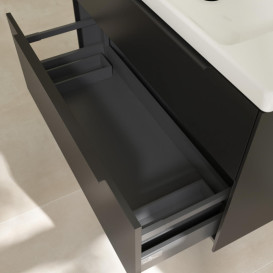 Тумба под раковину Villeroy & Boch Subway 3.0 97,3х57,6 см ДСП/алюминий черный вулкан/черный вулкан C57001VL