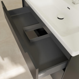 Тумба под раковину Villeroy & Boch Subway 3.0 97,3х57,6 см ДСП/алюминий черный вулкан/черный вулкан C57001VL