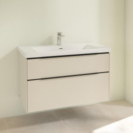 Тумба под раковину Villeroy & Boch Subway 3.0 97,3х57,6 см ДСП/алюминий серый кашемир/черный вулкан C57001VN