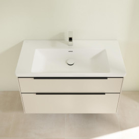 Тумба под раковину Villeroy & Boch Subway 3.0 97,3х57,6 см ДСП/алюминий серый кашемир/черный вулкан C57001VN