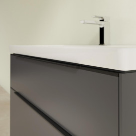 Тумба под раковину Villeroy & Boch Subway 3.0 97,3х57,6 см ДСП/алюминий графит/черный вулкан C57001VR