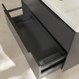 Тумба под раковину Villeroy & Boch Subway 3.0 97,3х57,6 см ДСП/алюминий графит/черный вулкан C57001VR