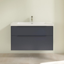 Тумба під раковину Villeroy & Boch Subway 3.0 97,3х57,6 см ДСП/алюміній морський синій/монохром C57002VQ