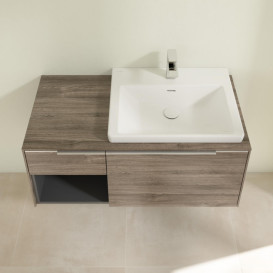 Тумба под раковину Villeroy & Boch Subway 3.0 100х42,3 см ДСП/алюминий дуб каменный C57100RK