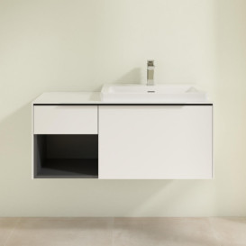 Тумба под раковину Villeroy & Boch Subway 3.0 100х42,3 см ДСП/алюминий чистый белый/черный вулкан C57101VF