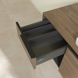 Тумба під раковину Villeroy & Boch Subway 3.0 100х42,3 см ДСП/алюміній дуб аризона/чорний вулкан C57101VH