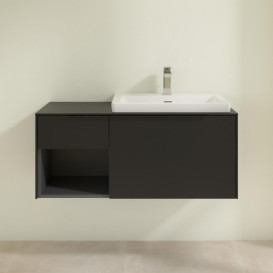 Тумба под раковину Villeroy & Boch Subway 3.0 100х42,3 см ДСП/алюминий черный вулкан/черный вулкан C57101VL