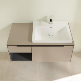 Тумба под раковину Villeroy & Boch Subway 3.0 100х42,3 см ДСП/алюминий тауп/черный вулкан C57101VM