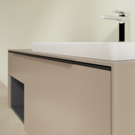 Тумба под раковину Villeroy & Boch Subway 3.0 100х42,3 см ДСП/алюминий тауп/черный вулкан C57101VM