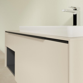 Тумба под раковину Villeroy & Boch Subway 3.0 100х42,3 см ДСП/алюминий серый кашемир/черный вулкан C57101VN