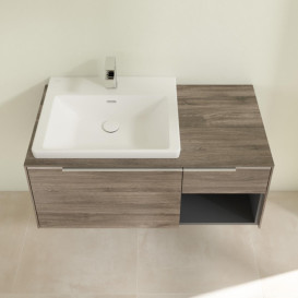 Тумба под раковину Villeroy & Boch Subway 3.0 100х42,3 см ДСП/алюминий дуб каменный C57200RK