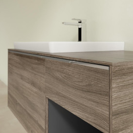 Тумба под раковину Villeroy & Boch Subway 3.0 100х42,3 см ДСП/алюминий дуб каменный C57200RK