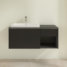 Тумба під раковину Villeroy & Boch Subway 3.0 100х42,3 см ДСП/алюміній чорний вулкан C57200VL