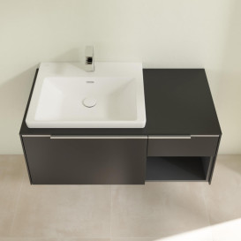 Тумба під раковину Villeroy & Boch Subway 3.0 100х42,3 см ДСП/алюміній чорний вулкан C57200VL