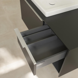 Тумба під раковину Villeroy & Boch Subway 3.0 100х42,3 см ДСП/алюміній чорний вулкан C57200VL