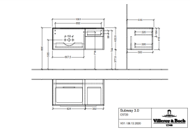 Тумба под раковину Villeroy & Boch Subway 3.0 100х42,3 см ДСП/алюминий тауп C57200VM