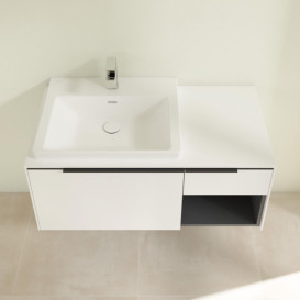 Тумба під раковину Villeroy & Boch Subway 3.0 100х42,3 см ДСП/алюміній чистий білий/чорний вулкан C57201VF